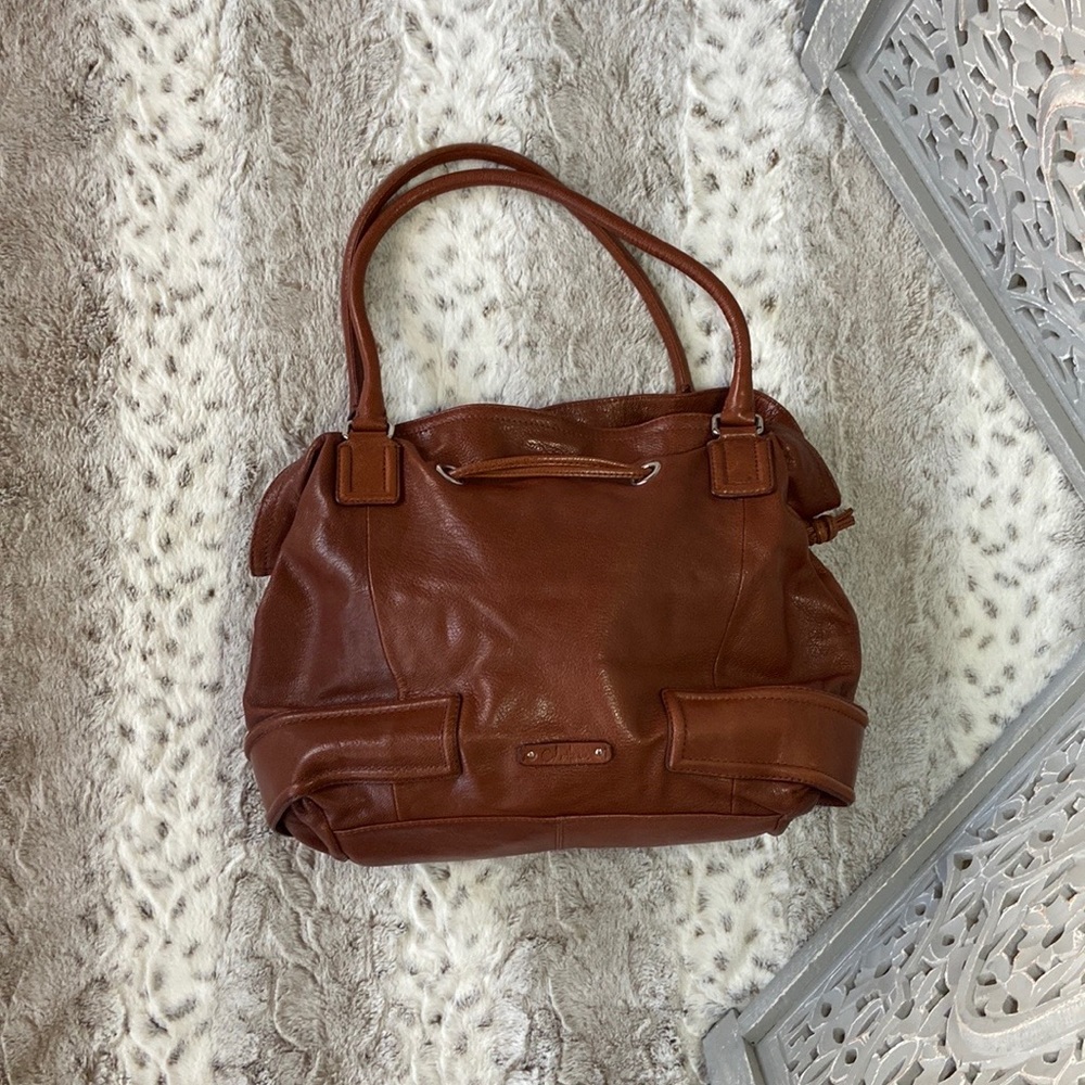 Cole Haan brown leather satchel bag